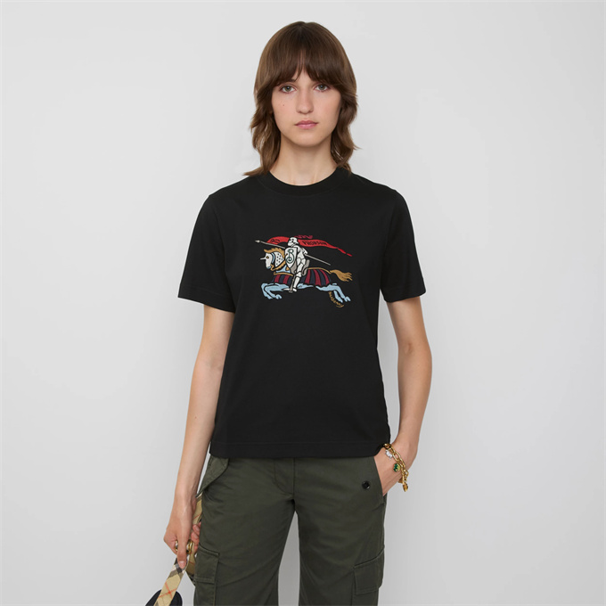 burberry multicolor ekd embroidery cotton t-shirt
